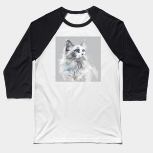 Blue-Eyed Whisper: The Ragdoll's Gaze Baseball T-Shirt